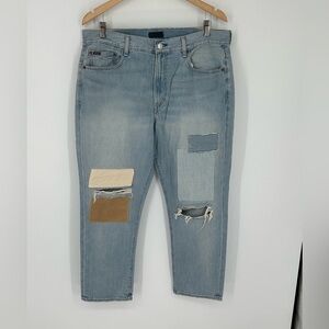 NEW POLO RALPH LAUREN WOMENS SZ 28 THE AVERY BOYFRIEND PATCHWORK Denim Jeans Y4